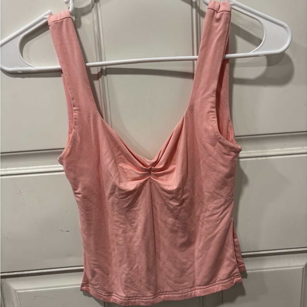 Amazon Pink Gathered Front Tank Top